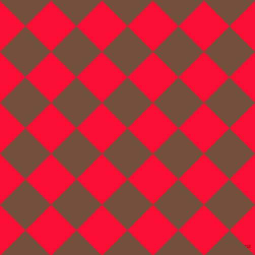 45/135 degree angle diagonal checkered chequered squares checker pattern checkers background, 71 pixel square size, , Old Copper and Torch Red checkers chequered checkered squares seamless tileable