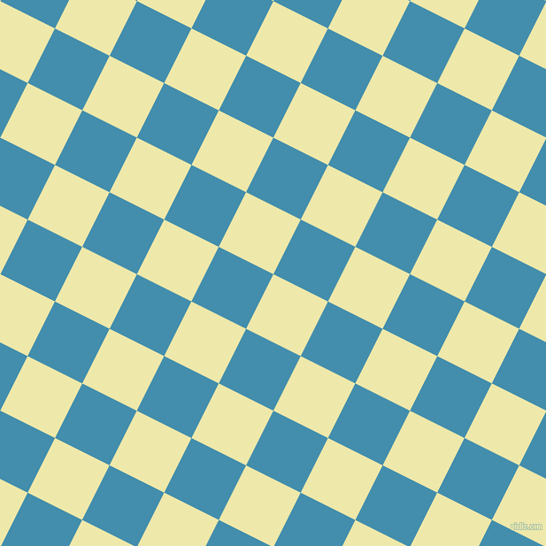 63/153 degree angle diagonal checkered chequered squares checker pattern checkers background, 69 pixel squares size, , Pale Goldenrod and Boston Blue checkers chequered checkered squares seamless tileable