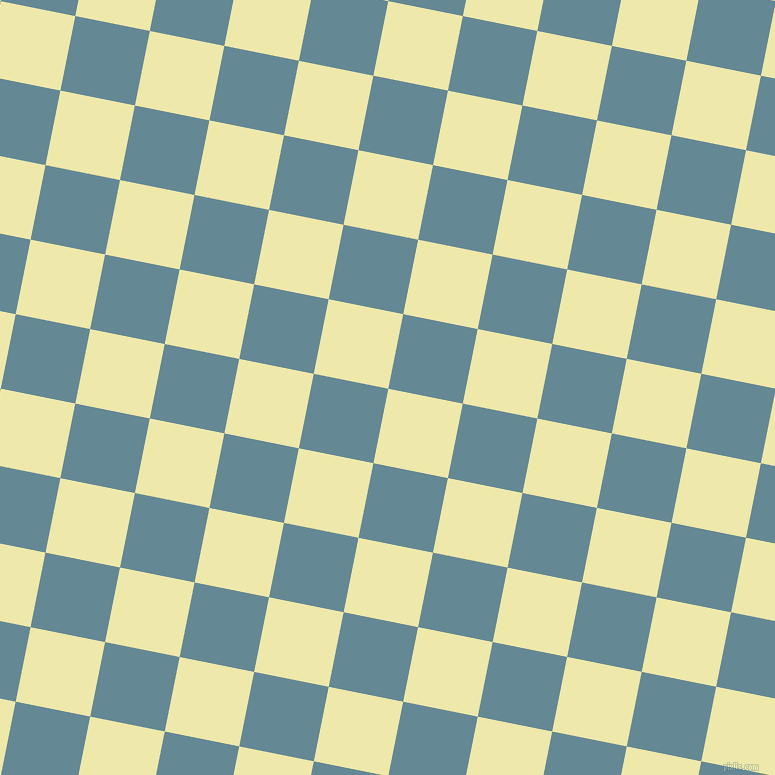 79/169 degree angle diagonal checkered chequered squares checker pattern checkers background, 76 pixel square size, Pale Goldenrod and Horizon checkers chequered checkered squares seamless tileable