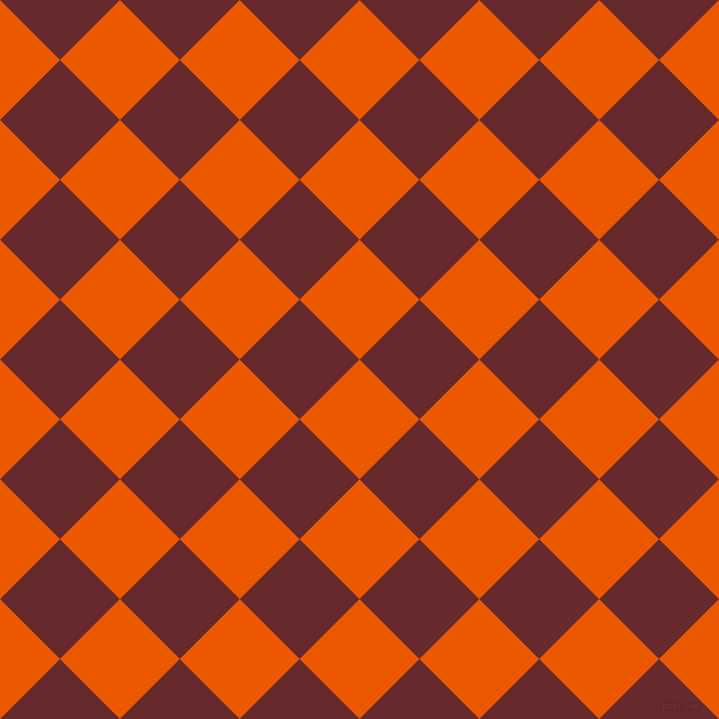 45/135 degree angle diagonal checkered chequered squares checker pattern checkers background, 78 pixel square size, , Persimmon and Red Devil checkers chequered checkered squares seamless tileable