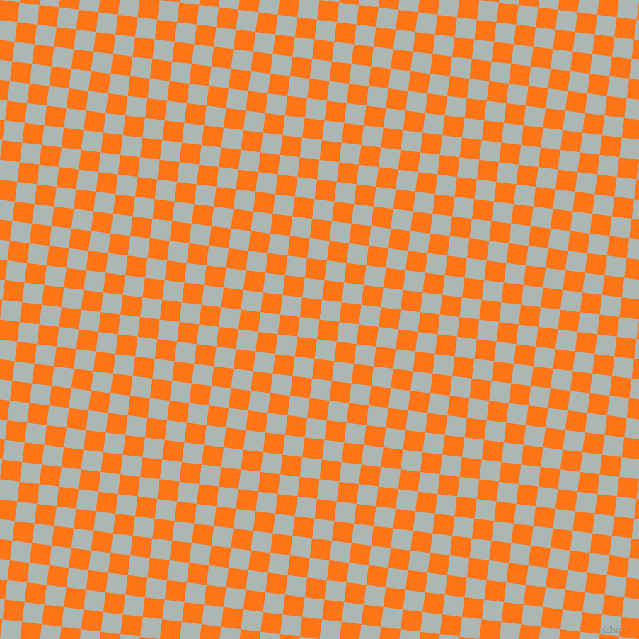 83/173 degree angle diagonal checkered chequered squares checker pattern checkers background, 28 pixel squares size, , Pumpkin and Periglacial Blue checkers chequered checkered squares seamless tileable