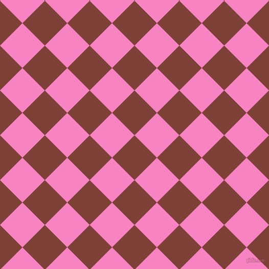 45/135 degree angle diagonal checkered chequered squares checker pattern checkers background, 62 pixel squares size, Red Robin and Tea Rose checkers chequered checkered squares seamless tileable