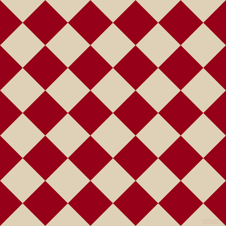 45/135 degree angle diagonal checkered chequered squares checker pattern checkers background, 64 pixel square size, , Spanish White and Carmine checkers chequered checkered squares seamless tileable