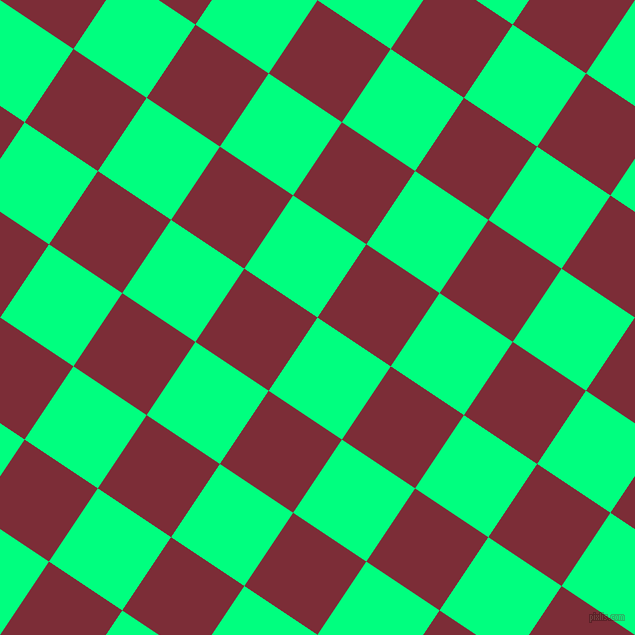 56/146 degree angle diagonal checkered chequered squares checker pattern checkers background, 88 pixel square size, , Spring Green and Paprika checkers chequered checkered squares seamless tileable