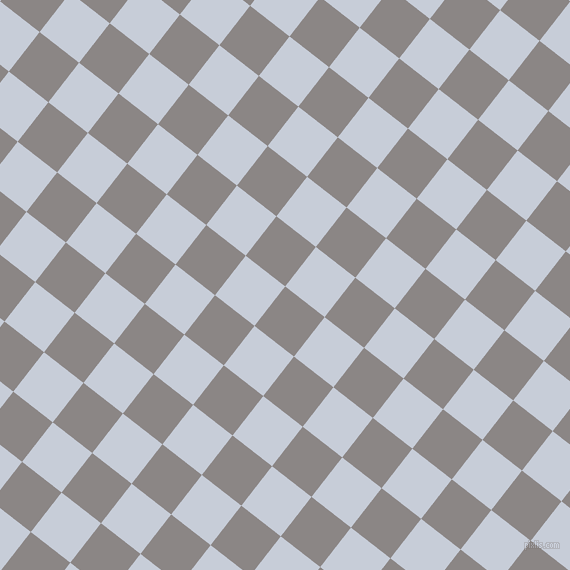 52/142 degree angle diagonal checkered chequered squares checker pattern checkers background, 50 pixel squares size, Suva Grey and Link Water checkers chequered checkered squares seamless tileable