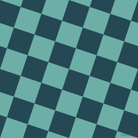 72/162 degree angle diagonal checkered chequered squares checker pattern checkers background, 73 pixel squares size, , Teal Blue and Tradewind checkers chequered checkered squares seamless tileable