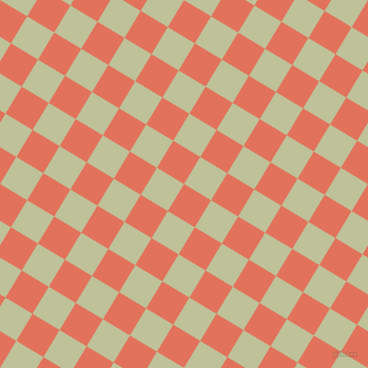 59/149 degree angle diagonal checkered chequered squares checker pattern checkers background, 45 pixel square size, Terra Cotta and Green Mist checkers chequered checkered squares seamless tileable