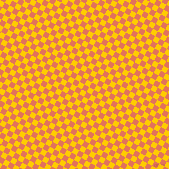 61/151 degree angle diagonal checkered chequered squares checker pattern checkers background, 18 pixel squares size, , Terra Cotta and Tangerine Yellow checkers chequered checkered squares seamless tileable