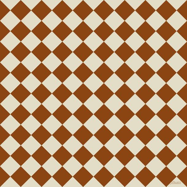 45/135 degree angle diagonal checkered chequered squares checker pattern checkers background, 48 pixel square size, , Travertine and Saddle Brown checkers chequered checkered squares seamless tileable