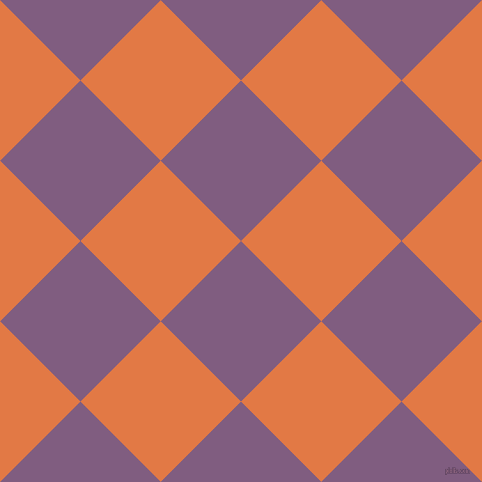 45/135 degree angle diagonal checkered chequered squares checker pattern checkers background, 163 pixel squares size, Trendy Pink and Jaffa checkers chequered checkered squares seamless tileable