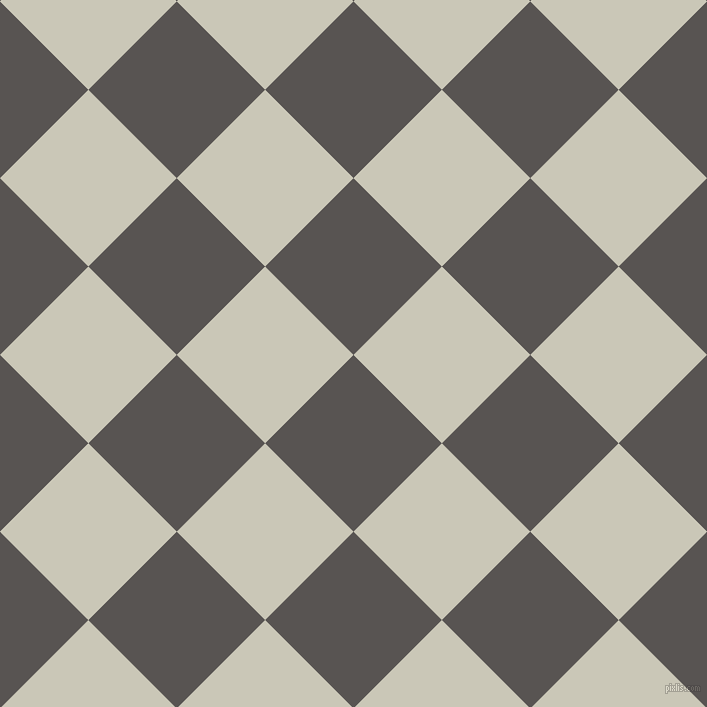 45/135 degree angle diagonal checkered chequered squares checker pattern checkers background, 125 pixel square size, , Tundora and Chrome White checkers chequered checkered squares seamless tileable