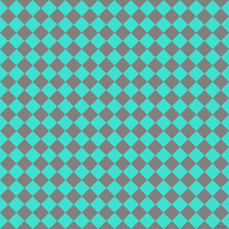 45/135 degree angle diagonal checkered chequered squares checker pattern checkers background, 40 pixel squares size, , Turquoise and Grey checkers chequered checkered squares seamless tileable
