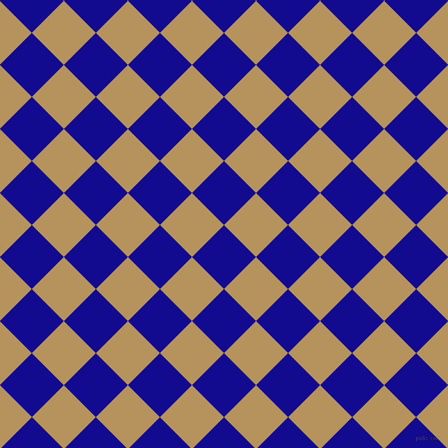 45/135 degree angle diagonal checkered chequered squares checker pattern checkers background, 65 pixel square size, Ultramarine and Barley Corn checkers chequered checkered squares seamless tileable
