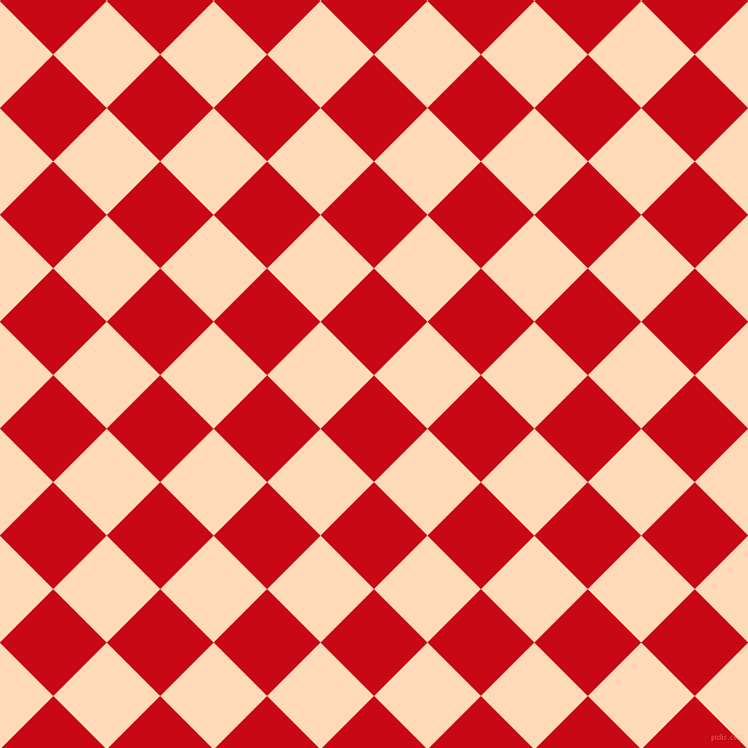 45/135 degree angle diagonal checkered chequered squares checker pattern checkers background, 85 pixel squares size, , Venetian Red and Peach Puff checkers chequered checkered squares seamless tileable
