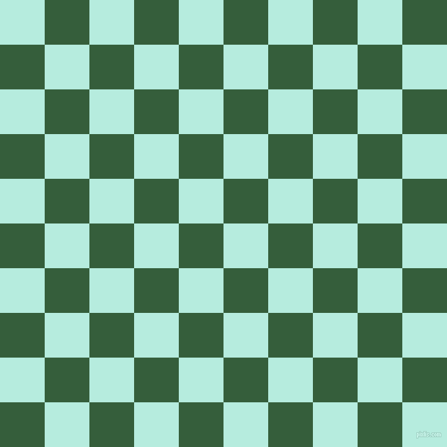 checkered chequered squares checkers background checker pattern, 64 pixel square size, Water Leaf and Hunter Green checkers chequered checkered squares seamless tileable