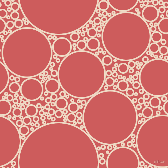 bubbles, circles, sponge, big, medium, small, 5 pixel line width, Almond and Indian Red circles bubbles sponge soap seamless tileable