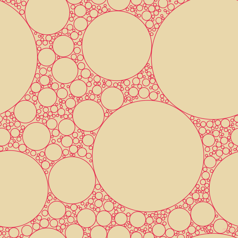 bubbles, circles, sponge, big, medium, small, 2 pixel line width, Amaranth and Beeswax circles bubbles sponge soap seamless tileable