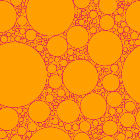 bubbles, circles, sponge, big, medium, small, 2 pixel line width, Amaranth and Orange Peel circles bubbles sponge soap seamless tileable