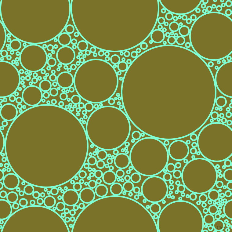bubbles, circles, sponge, big, medium, small, 5 pixel line width, Aquamarine and Pesto circles bubbles sponge soap seamless tileable