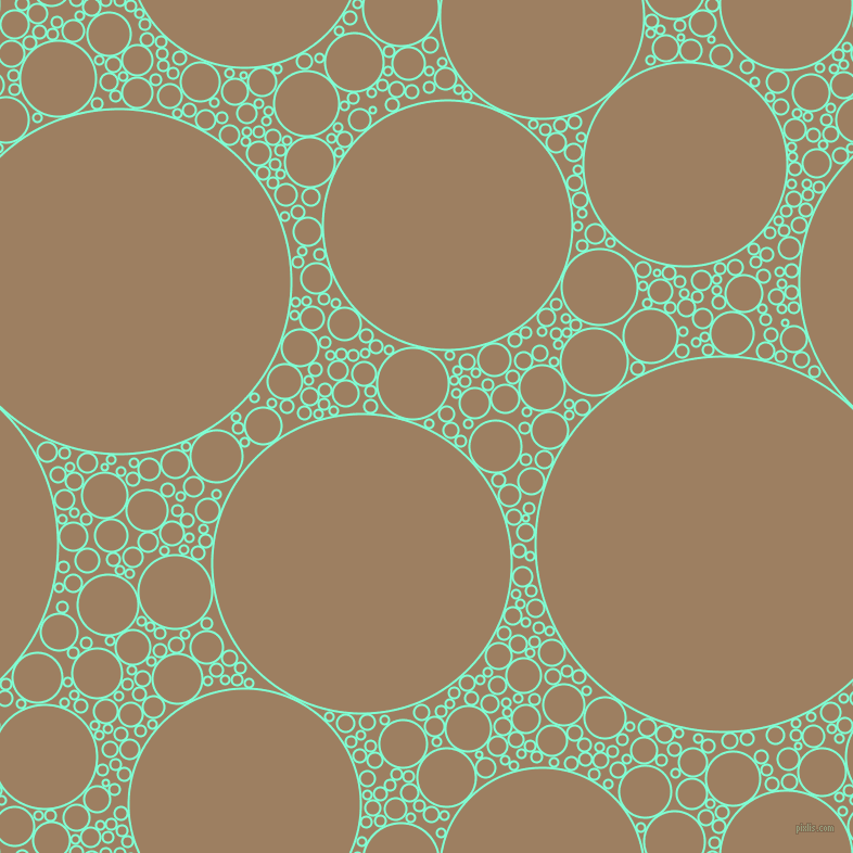bubbles, circles, sponge, big, medium, small, 2 pixel line width, Aquamarine and Sorrell Brown circles bubbles sponge soap seamless tileable