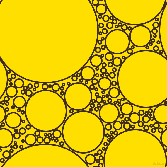 bubbles, circles, sponge, big, medium, small, 5 pixel line width, Bistre and Golden Yellow circles bubbles sponge soap seamless tileable