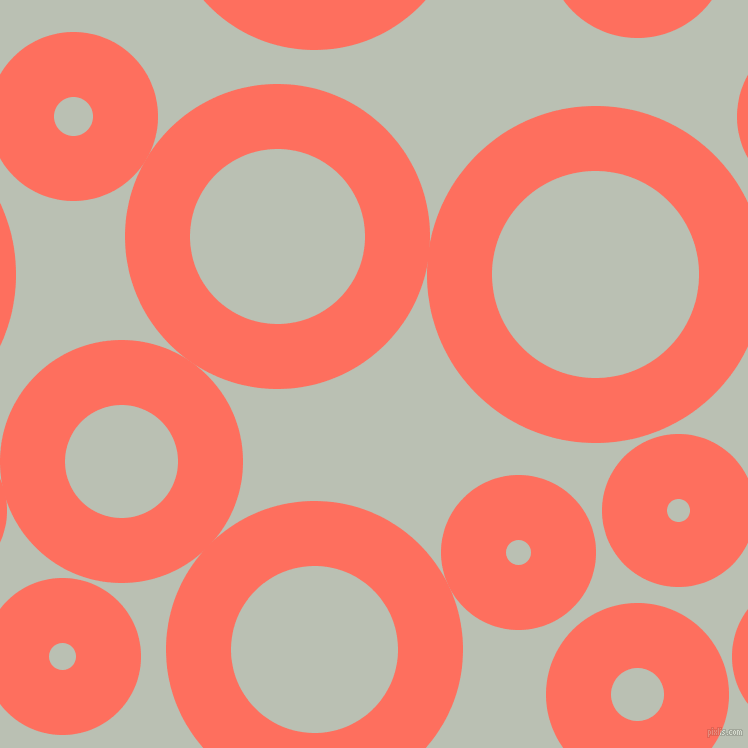 bubbles, circles, sponge, big, medium, small, 65 pixel line width, Bittersweet and Tasman circles bubbles sponge soap seamless tileable