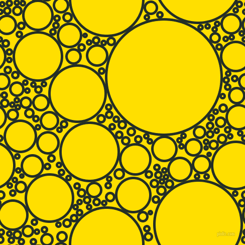 bubbles, circles, sponge, big, medium, small, 5 pixel line width, Black Bean and Golden Yellow circles bubbles sponge soap seamless tileable