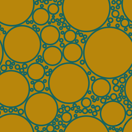 bubbles, circles, sponge, big, medium, small, 5 pixel line width, Blue Stone and Dark Goldenrod circles bubbles sponge soap seamless tileable