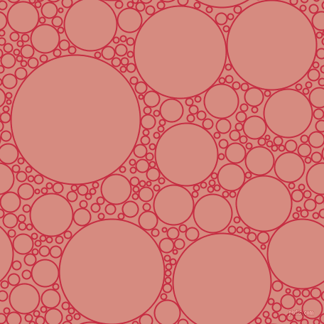 bubbles, circles, sponge, big, medium, small, 2 pixel line width, Brick Red and My Pink circles bubbles sponge soap seamless tileable