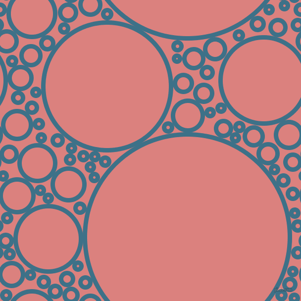 bubbles, circles, sponge, big, medium, small, 9 pixel line width, Calypso and Sea Pink circles bubbles sponge soap seamless tileable