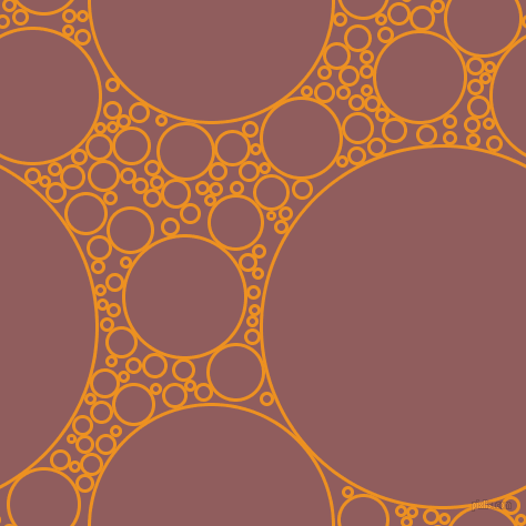 bubbles, circles, sponge, big, medium, small, 3 pixel line width, Carrot Orange and Rose Taupe circles bubbles sponge soap seamless tileable