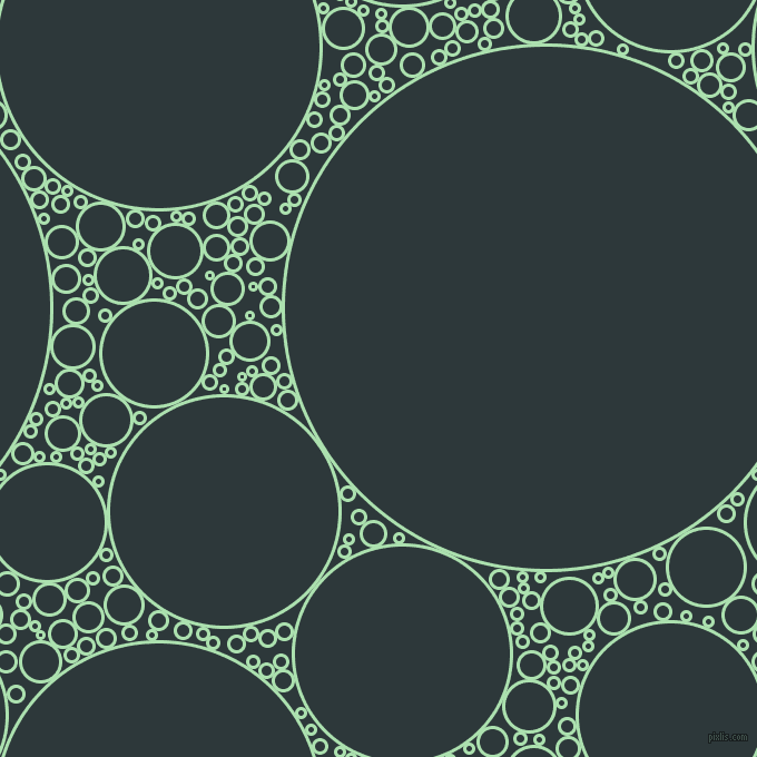 bubbles, circles, sponge, big, medium, small, 3 pixel line width, Celadon and Outer Space circles bubbles sponge soap seamless tileable