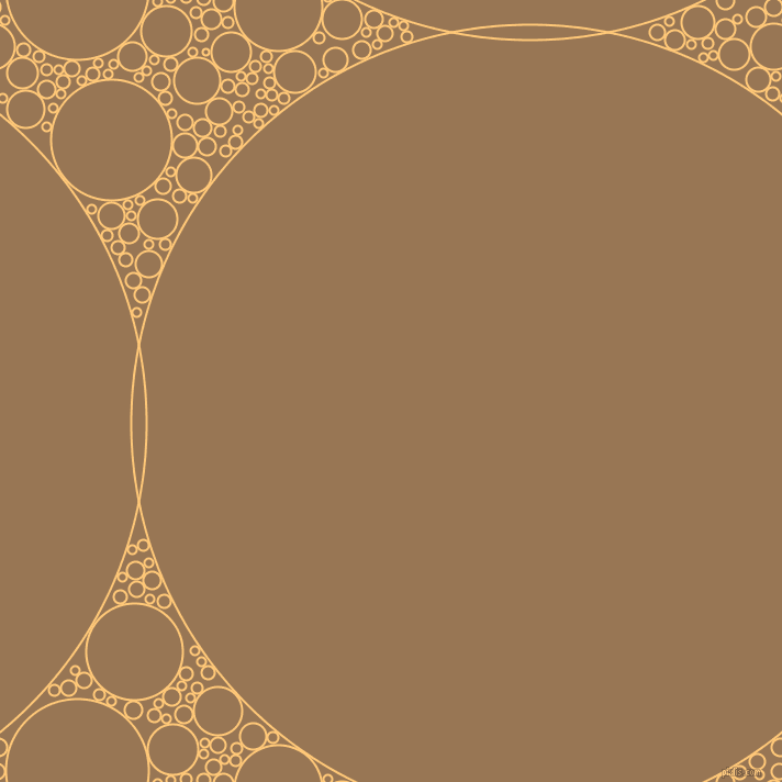 bubbles, circles, sponge, big, medium, small, 2 pixel line width, Chardonnay and Pale Brown circles bubbles sponge soap seamless tileable