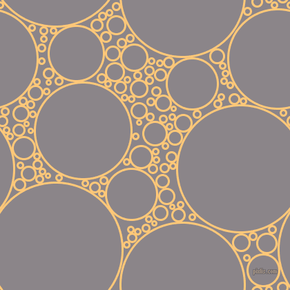 bubbles, circles, sponge, big, medium, small, 3 pixel line width, Chardonnay and Taupe Grey circles bubbles sponge soap seamless tileable