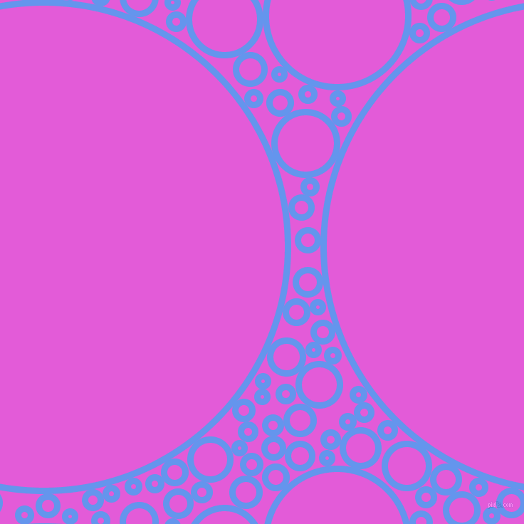 bubbles, circles, sponge, big, medium, small, 9 pixel line width, Cornflower Blue and Free Speech Magenta circles bubbles sponge soap seamless tileable