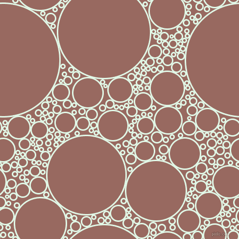 bubbles, circles, sponge, big, medium, small, 3 pixel line width, Cosmic Latte and Dark Chestnut circles bubbles sponge soap seamless tileable