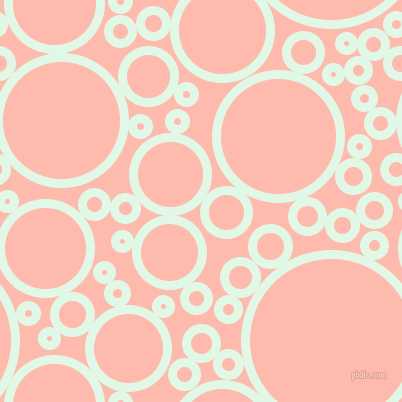 bubbles, circles, sponge, big, medium, small, 9 pixel line width, Cosmic Latte and Melon circles bubbles sponge soap seamless tileable