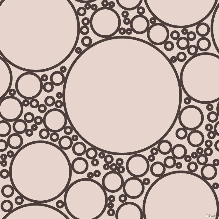 bubbles, circles, sponge, big, medium, small, 9 pixel line width, Crater Brown and Dawn Pink circles bubbles sponge soap seamless tileable
