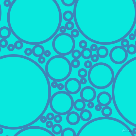 bubbles, circles, sponge, big, medium, small, 9 pixel line width, Curious Blue and Bright Turquoise circles bubbles sponge soap seamless tileable