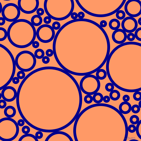 bubbles, circles, sponge, big, medium, small, 9 pixel line width, Dark Blue and Atomic Tangerine circles bubbles sponge soap seamless tileable