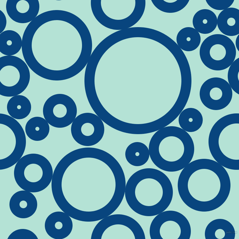 bubbles, circles, sponge, big, medium, small, 33 pixel line width, Dark Cerulean and Cruise circles bubbles sponge soap seamless tileable