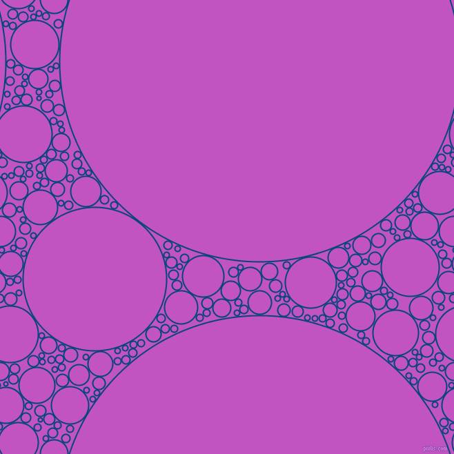 bubbles, circles, sponge, big, medium, small, 2 pixel line width, Dark Cerulean and Fuchsia circles bubbles sponge soap seamless tileable