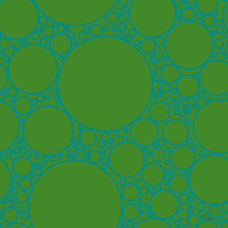 bubbles, circles, sponge, big, medium, small, 3 pixel line width, Dark Cyan and La Palma circles bubbles sponge soap seamless tileable