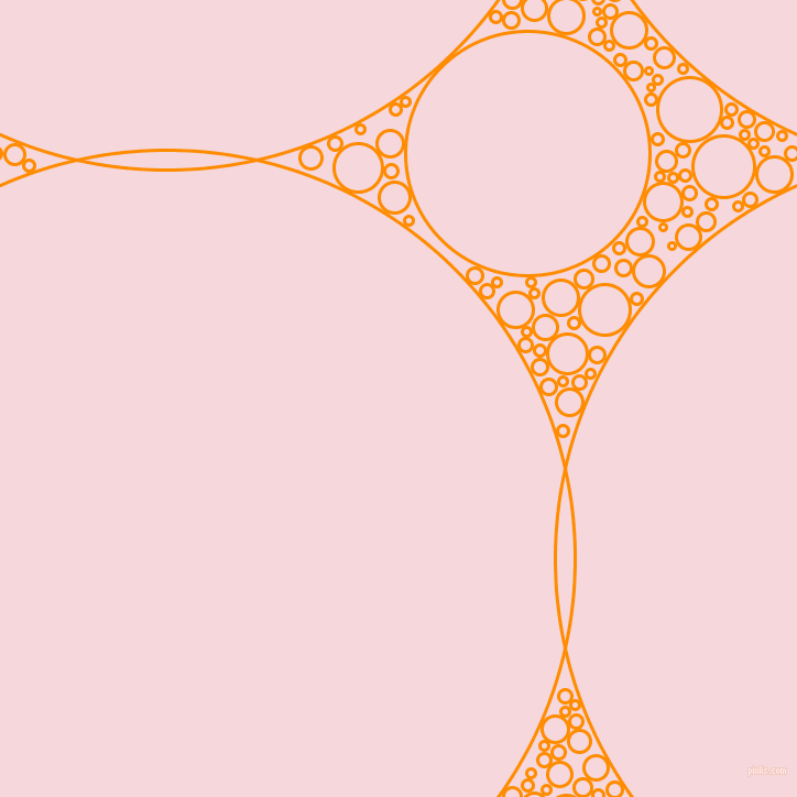 bubbles, circles, sponge, big, medium, small, 3 pixel line width, Dark Orange and Cherub circles bubbles sponge soap seamless tileable