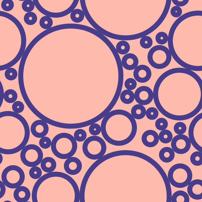 bubbles, circles, sponge, big, medium, small, 17 pixel line widthDark Slate Blue and Melon circles bubbles sponge soap seamless tileable