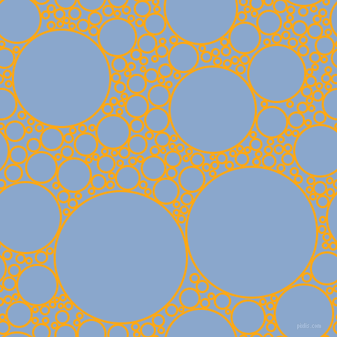 bubbles, circles, sponge, big, medium, small, 3 pixel line width, Dark Tangerine and Polo Blue circles bubbles sponge soap seamless tileable