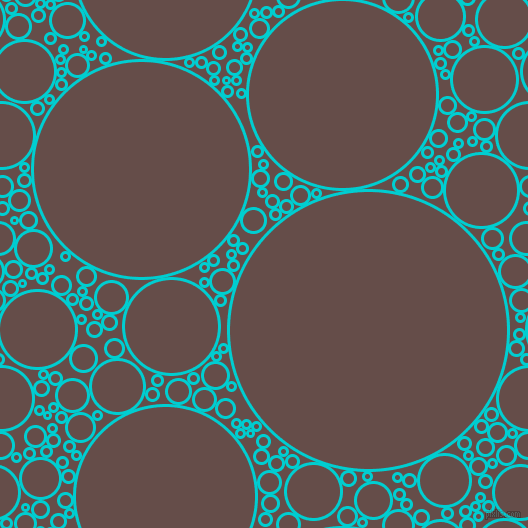 bubbles, circles, sponge, big, medium, small, 3 pixel line width, Dark Turquoise and Congo Brown circles bubbles sponge soap seamless tileable