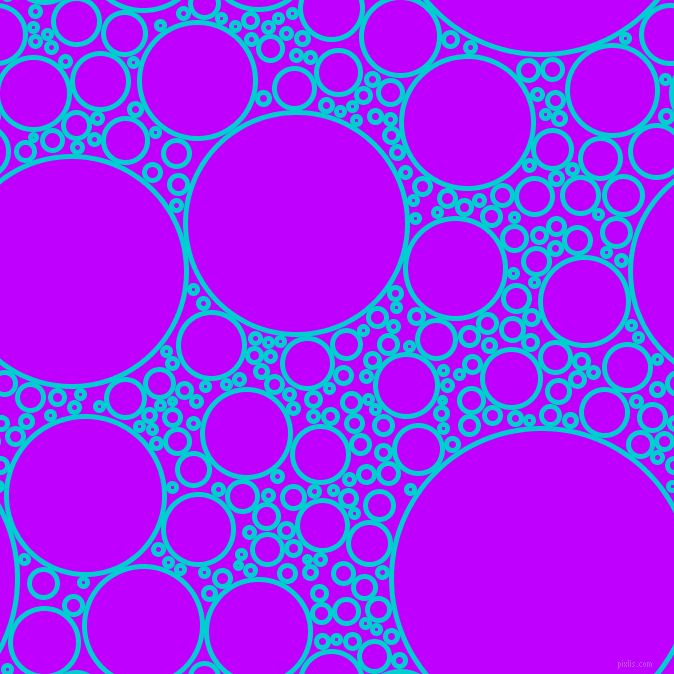 bubbles, circles, sponge, big, medium, small, 5 pixel line width, Dark Turquoise and Electric Purple circles bubbles sponge soap seamless tileable