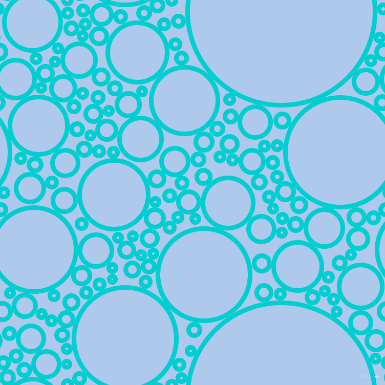 bubbles, circles, sponge, big, medium, small, 9 pixel line width, Dark Turquoise and Tropical Blue circles bubbles sponge soap seamless tileable