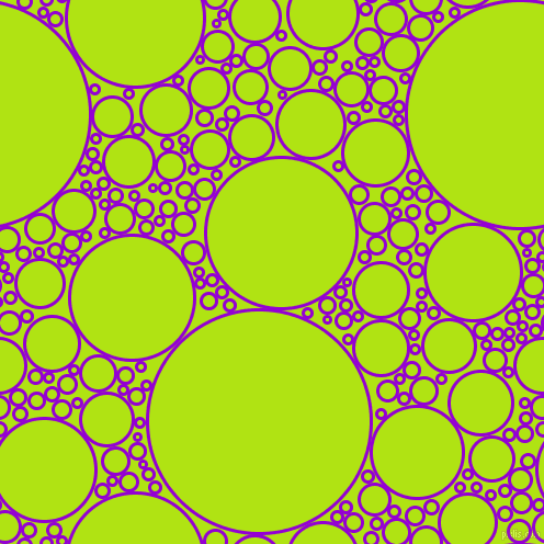 bubbles, circles, sponge, big, medium, small, 3 pixel line width, Dark Violet and Inch Worm circles bubbles sponge soap seamless tileable